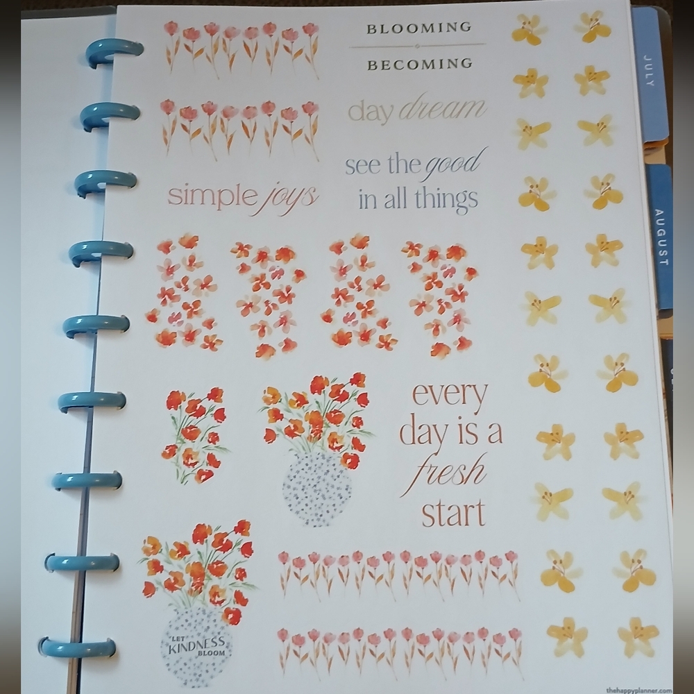 The Happy Planner classic sized 12 month planner Fresh Kitchen Flowers - Picture 4 of 16
